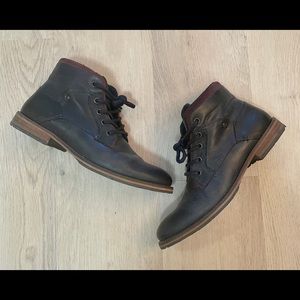 Steve Madden Canyon Mens Blue Leather Lace Up Casual Dress Boots | Size 8